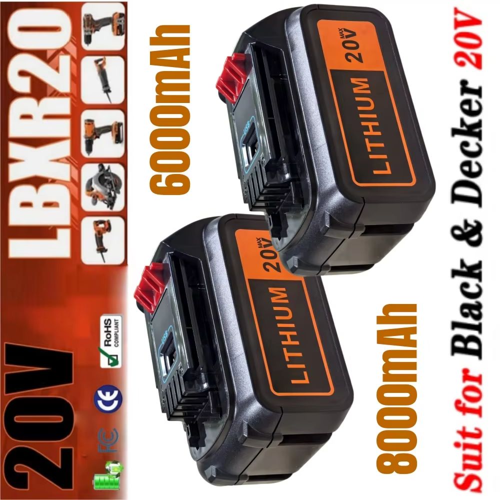 Black+Decker Tool 20V Max - 8Ah 大容量交換用バッテリー ブラック&デッカー 20V 最大リチウム LBX20
