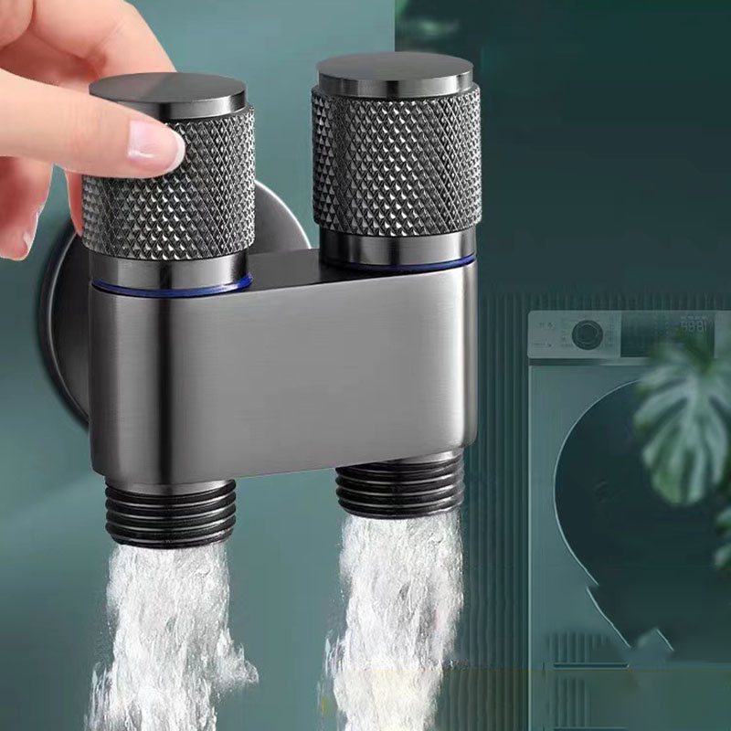 Toilet Fill Valve - 亜鉛合金アングルバルブウォールマウントトイレ洗濯機タップ 1 で 2 アウト水洗浄蛇口浴室トイレアクセサリー