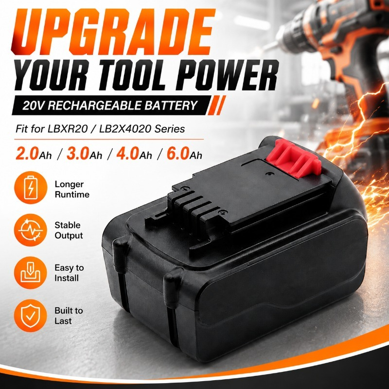 Black+Decker Tool 20V Max - ブラック&デッカー LBXR20 LB2X4020用 20V Max 6.0Ah