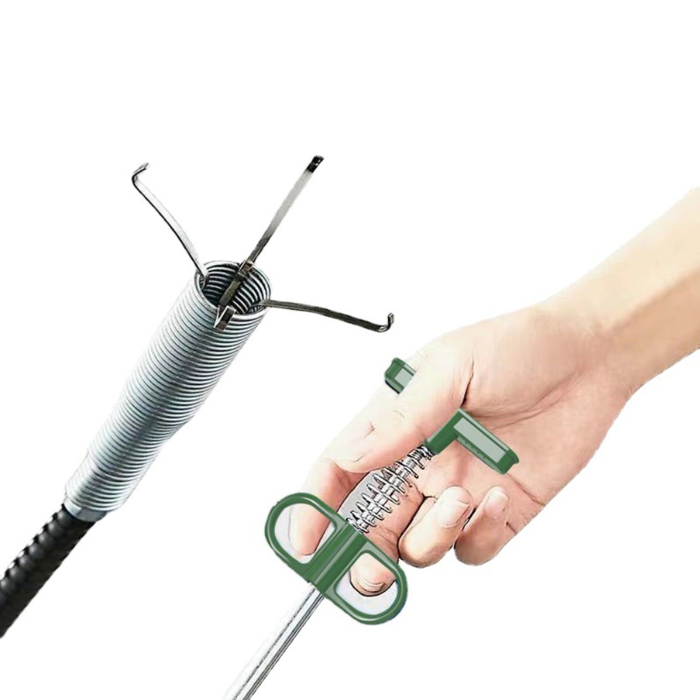 Drain Snake Flexible - グリーン排水溝スネーククロウ、髪やゴミの除去用、シンク、トイレ、シャワー排水口用、0.6m、0.9m、1.6m、2m、フレキシブルワイヤープランジャー