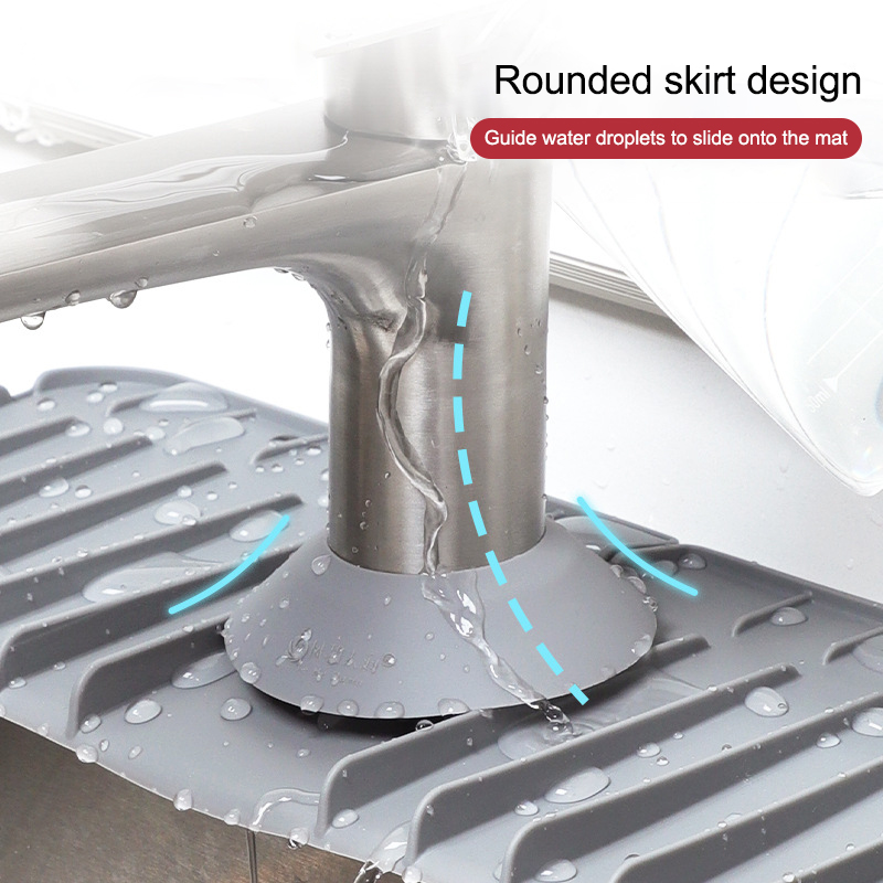 Silicone Tap Washer - 1 個のシリコーン蛇口吸収性キッチンマットシンクスプラッシュキャッチャーカウンタートッププロテクターマット排水パッド浴室用
