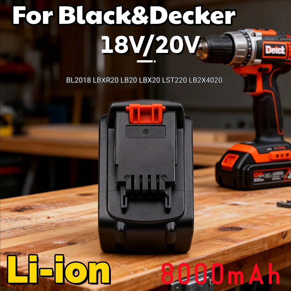 Black+Decker Tool 20V Max - 長時間稼働 20V 8000mAh 8.0Ah バッテリー ブラックデッカー