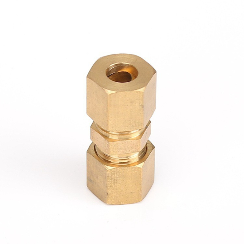 Compression Fitting Brass - 1 個 OD 3/16 インチチューブ圧縮ユニオン真鍮パイプ継手コネクタ家庭菜園油水燃料