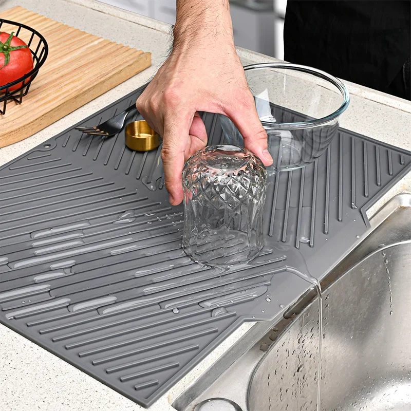 シリコン皿水切りマット、鍋やフライパン用の水切りマット、乾燥 - Silicone Tap Washer のレビューと価格
