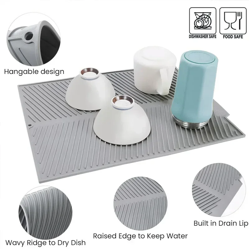 シリコン皿水切りマット、鍋やフライパン用の水切りマット、乾燥 - Silicone Tap Washer のレビューと価格