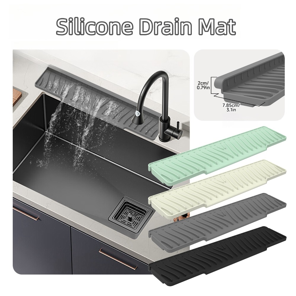 新しいシリコン製排水マット滑り止め45cm延長シンクスプラッ - Silicone Tap Washer のレビューと価格