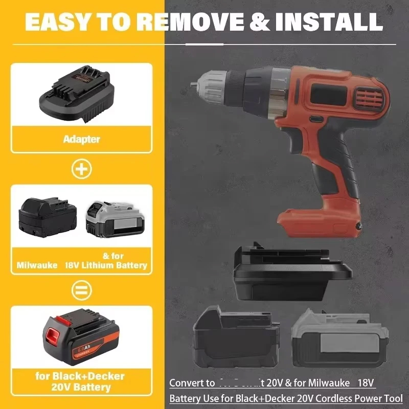 ブラックデッカー用ツールアダプター デウォルト/ミルウォーキ - Black+Decker Tool Cordless のレビューと価格