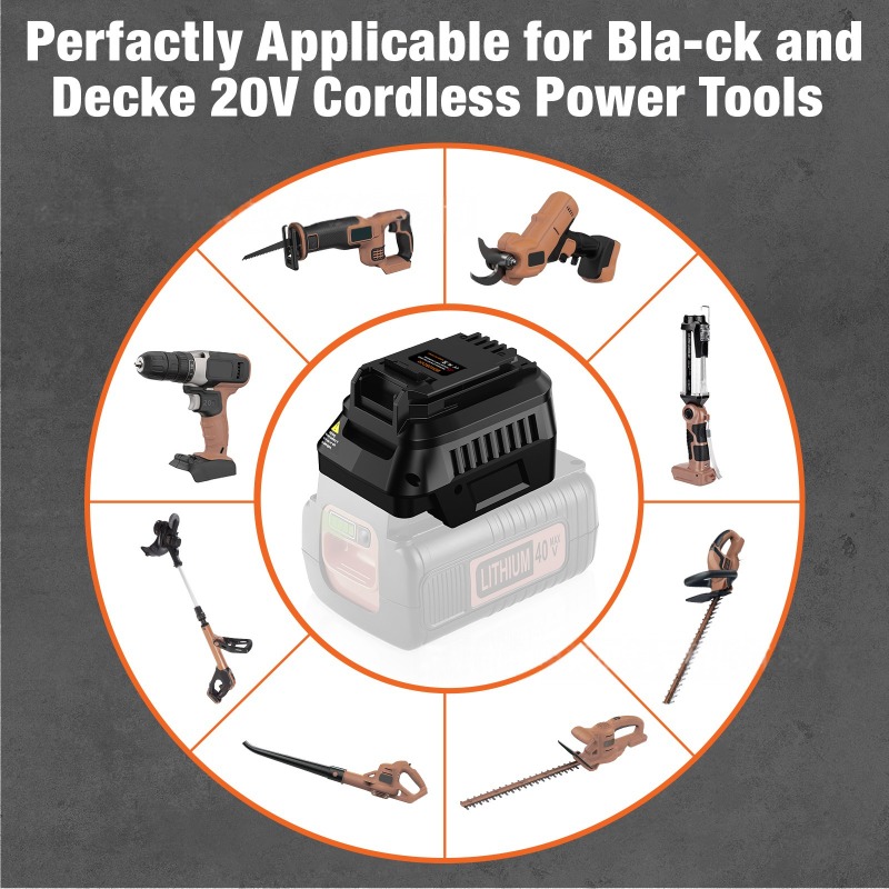 HAKSINKY ツールバッテリーアダプター BD40BD2 - Black+Decker Tool Cordless のレビューと価格