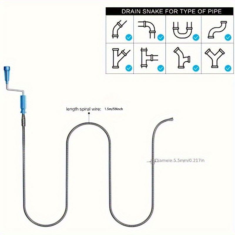 伸縮式ハンドル付きフレキシブルスチール製排水管クリーナースネ - Drain Snake Flexible のレビューと価格